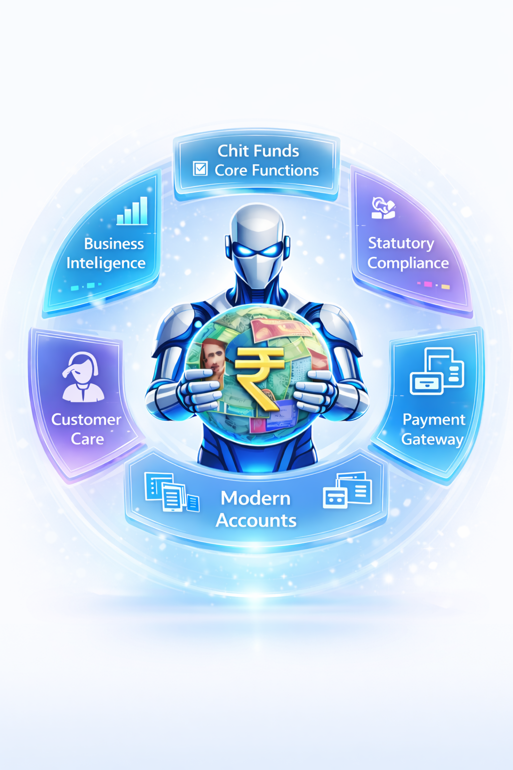 Chit360 product summary showing the core platform modules